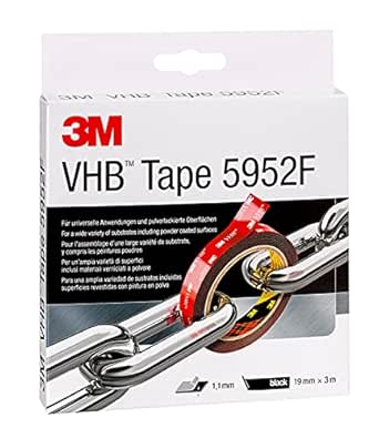 3M VHB 5952 Double-Sided Adhesive Tape — Permanent Bonding Solution (19mm x 3m, Black)